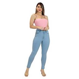 Calça Jeans Imporium Feminina Skinny Cintura Super Alta Cós Alto 19415 Gênero:Feminino;Tamanho:38;Cor:Azul