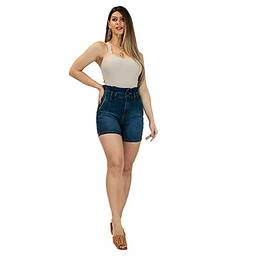 Shorts Jeans Imporium Feminino Cós Alto Cintura Alta Clochard 45148 Gênero:Feminino;Tamanho:44;Cor:Azul