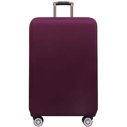 Dzyoleize Cor sólida Capa para bagagem de viagem Protetor de mala em spandex Capas de bagagem laváveis (Fúcsia, M (mala de 22 a 25 polegadas))