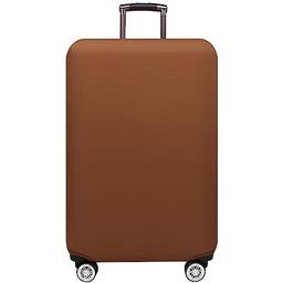 Dzyoleize Cor sólida Capa para bagagem de viagem Protetor de mala em spandex Capas de bagagem laváveis (Café, M (mala de 22 a 25 polegadas))