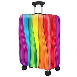 Dzyoleize Capa elástica para bagagem de viagem Capa protetora de mala de viagem para porta-malas Aplicável à capa de mala de 18 a 32 polegadas (Arco-íris, M(mala de 22 a 25 polegadas))