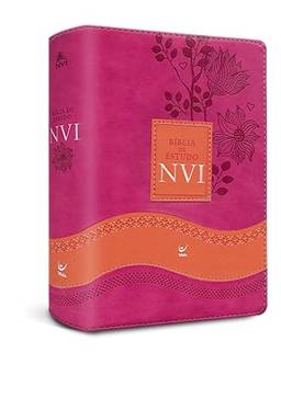Bíblia de Estudo NVI - Capa Luxo - Rosa e Laranja