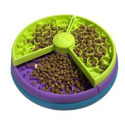 Comedouro Lento Labirinto 3 Níveis PETYC Alimentação Controlada para Pets 27x15 cm Design Inovador (Azul/Roxo/Verde)
