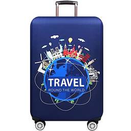 Dzyoleize Capa de bagagem mais espessa Protetor elástico de capa de mala para malas de 18 a 32 polegadas Acessórios de viagem (Viagem, L (mala de 26 a 28 polegadas))