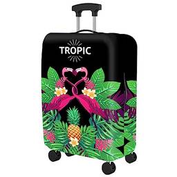 Dzyoleize Capa elástica para bagagem de viagem Capa protetora de mala de viagem para porta-malas Aplicável à capa de mala de 18 a 32 polegadas (Trópico, L (mala de 26 a 28 polegadas))