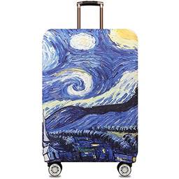 Dzyoleize Capa de bagagem mais espessa Protetor elástico de capa de mala para malas de 18 a 32 polegadas Acessórios de viagem (Céu estrelado, M (mala de 22 a 25 polegadas))