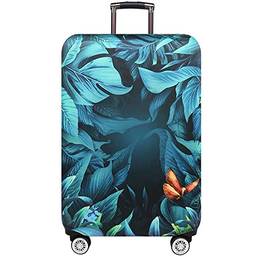 Dzyoleize Capa de bagagem mais espessa Protetor elástico de capa de mala para malas de 18 a 32 polegadas Acessórios de viagem (Floresta tropical, XL(mala de 29-32 polegadas))