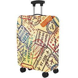 Dzyoleize Capa elástica para bagagem de viagem Capa protetora de mala de viagem para porta-malas Aplicável à capa de mala de 18 a 32 polegadas (Visto, L (mala de 26 a 28 polegadas))
