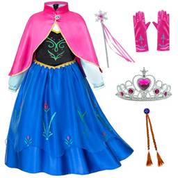 Dzyoleize Figurino Princesa Cosplay Vestido de Aniversário para Meninas de 3-8 Anos (as2, age, 7_years, 8_years, regular, Azul)