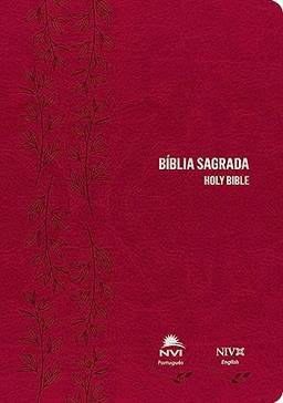 Bíblia NVI Português/inglês - Capa Luxo - Rosa