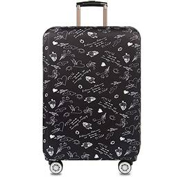 Dzyoleize Capa de bagagem mais espessa Protetor elástico de capa de mala para malas de 18 a 32 polegadas Acessórios de viagem (Ilustração, M (mala de 22 a 25 polegadas))