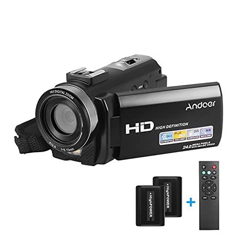 HDV-201LM 1080 P Câmera de Vídeo Digital Filmadora Gravador DV 24MP 16X Zoom Digital 3.0 Polegada LCD Tela com 2 pcs Recarregáveis Baterias LSBY