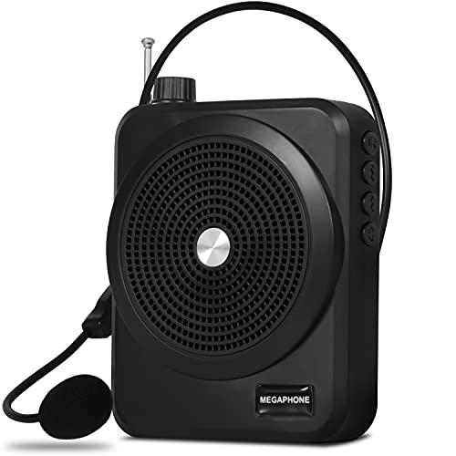 Megafone Amplificador de Voz Microfone Digital Profissional Portátil Dinâmico Mp3 Usb com Rádio Fm Recarregável Para Professores e Palestras