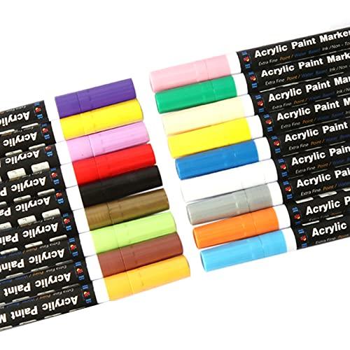 Eastdall Acrylic Paint Markers,18 Cores Marcadores de Tinta Acrílica Cas 0.7mm Ponta Extra-fina Ca de Tinta À Base de Água Pintura Arte suprimentos