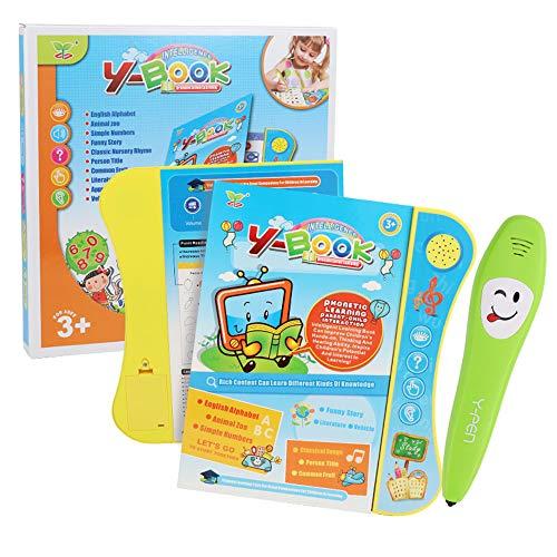 JJone Livro de placa de som para crianças Livro de som infantil interativo com caneta de aprendizagem Interação entre pais e filhos Brinquedos educativos divertidos para mais de 3 anos